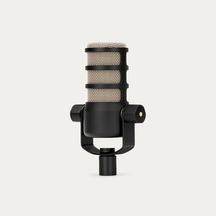 Røde PodMic dynamisk XLR-mikrofon i svart helmetallkonstruktion